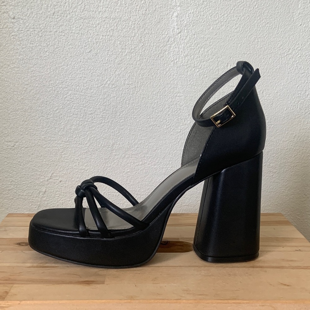 WORTHINGTON Ellsworth Slingback Chunky Heel Platform Black 7.5 - Picture 10 of 13